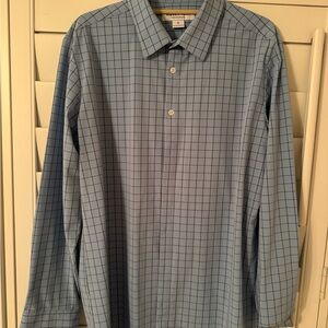 Mizzen+Main Light Blue Grid Pattern Shirt